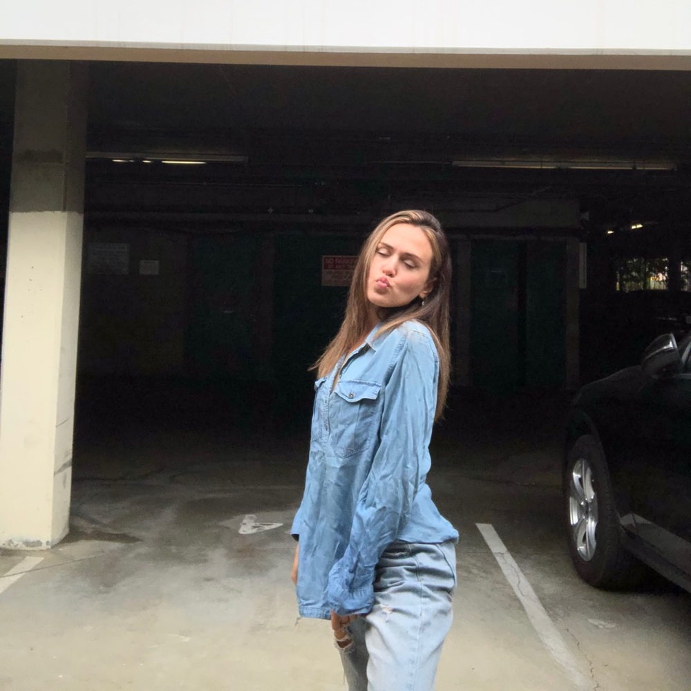 Half Button Up Jean Top
